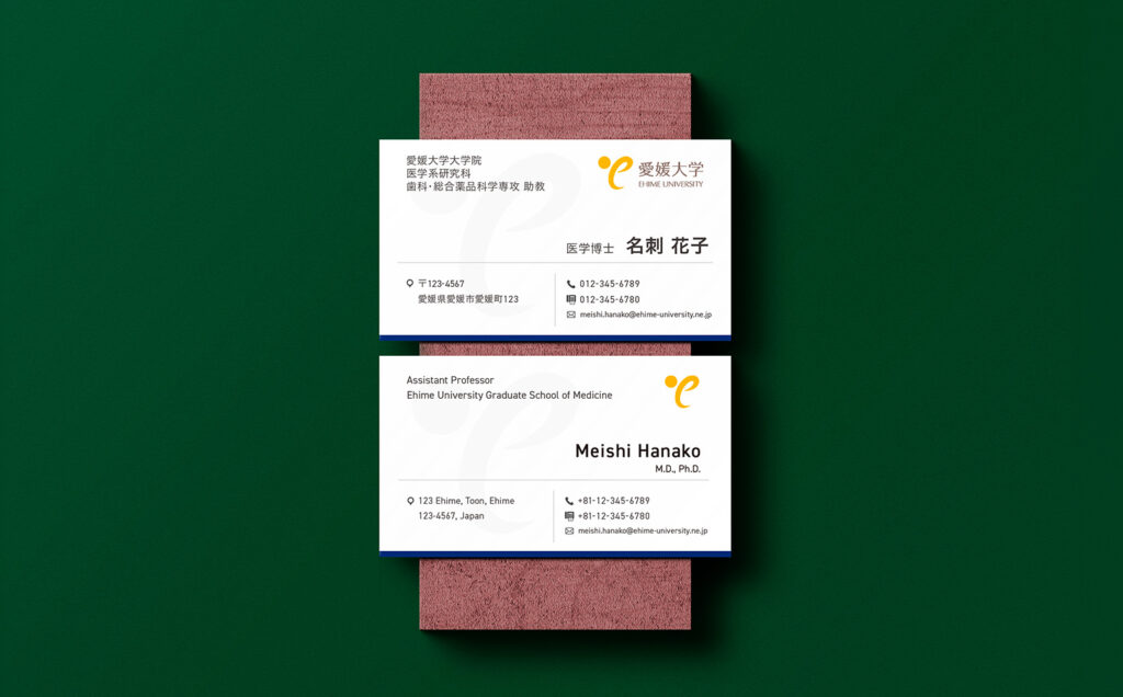愛媛大学教授様 名刺